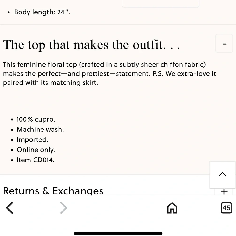 NWT J. Crew Crinkle Chiffon camisole in floral vines - Picture 4 of 8